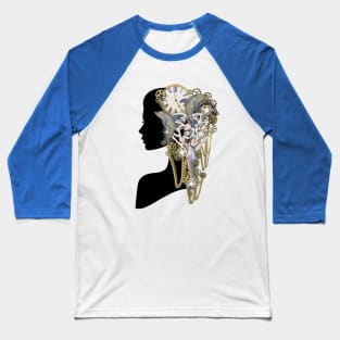 Trendy-Steampunk woman profile Baseball T-Shirt